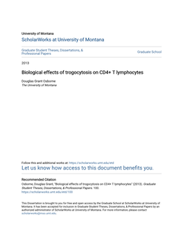 Biological Effects of Trogocytosis on CD4+ T Lymphocytes