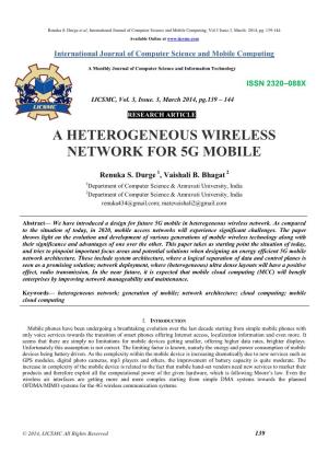 A Heterogeneous Wireless Network for 5G Mobile