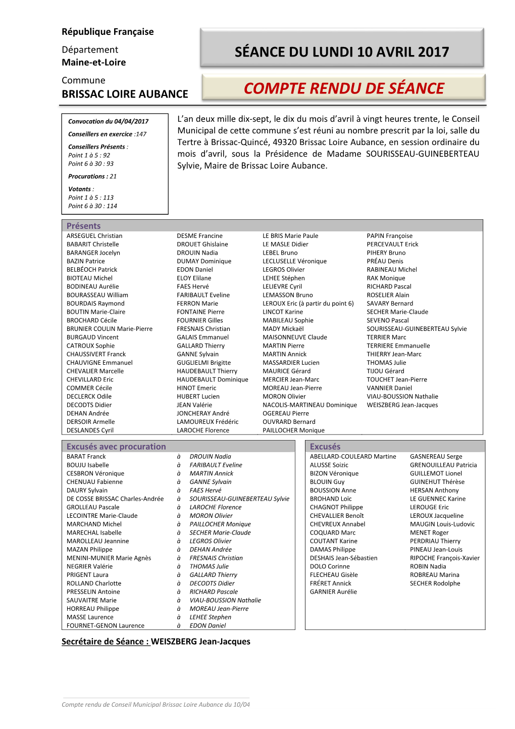 Compte Rendu 10-04-2017