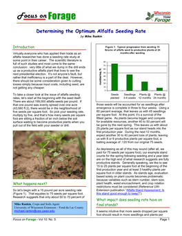 Determining the Optimum Alfalfa Seeding Rate by Mike Rankin