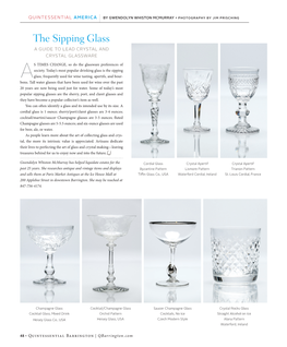 The Sipping Glass a GUIDE to LEAD CRYSTAL and CRYSTAL GLASSWARE