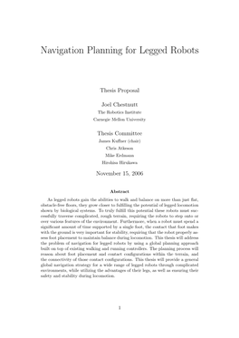 Navigation Planning for Legged Robots