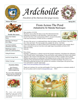 Ardchoille Newsletter of the American Clan Gregor Society