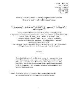 Neutralino Dark Matter in Supersymmetric Models with Non--Universal Scalar Mass Terms