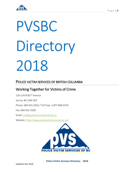 PVSBC Directory 2018