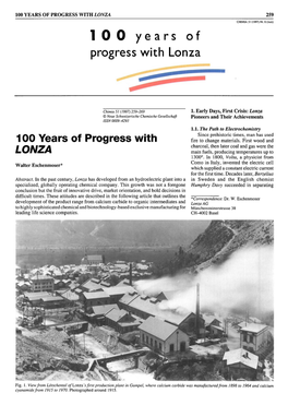100 Years of Progress with &lt;I&gt;LONZA&lt;/I&gt;