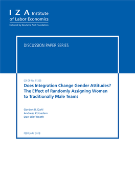 Does Integration Change Gender Attitudes? the Effect of Randomly Assigning Women to Traditionally Male Teams