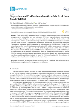 6 Linoleic Acid from Crude Tall Oil