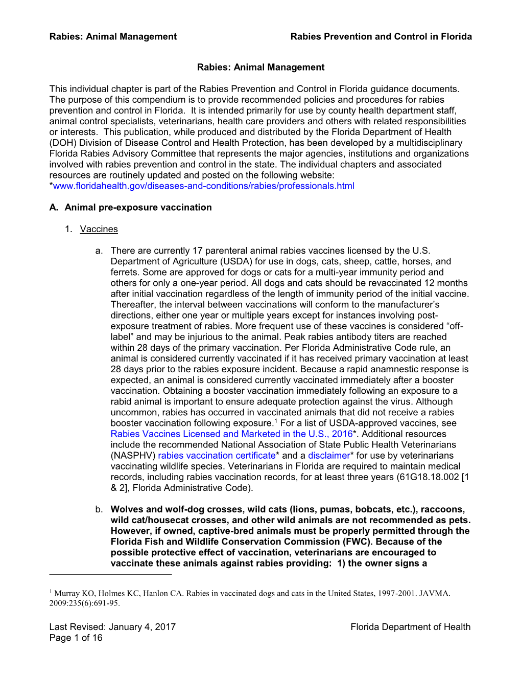 Rabies Animal Management