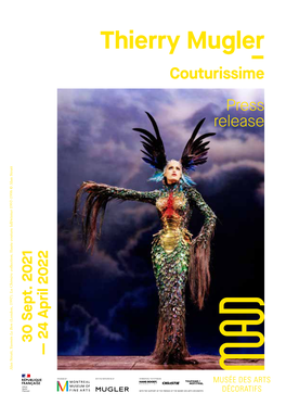 Thierry Mugler – Couturissime Press Release 30 Sept