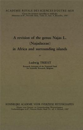 Najadaceae) in Africa and Surrounding Islands