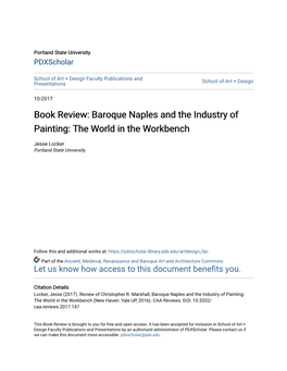 Baroque Naples and the Industry of Painting: the World in the Workbench