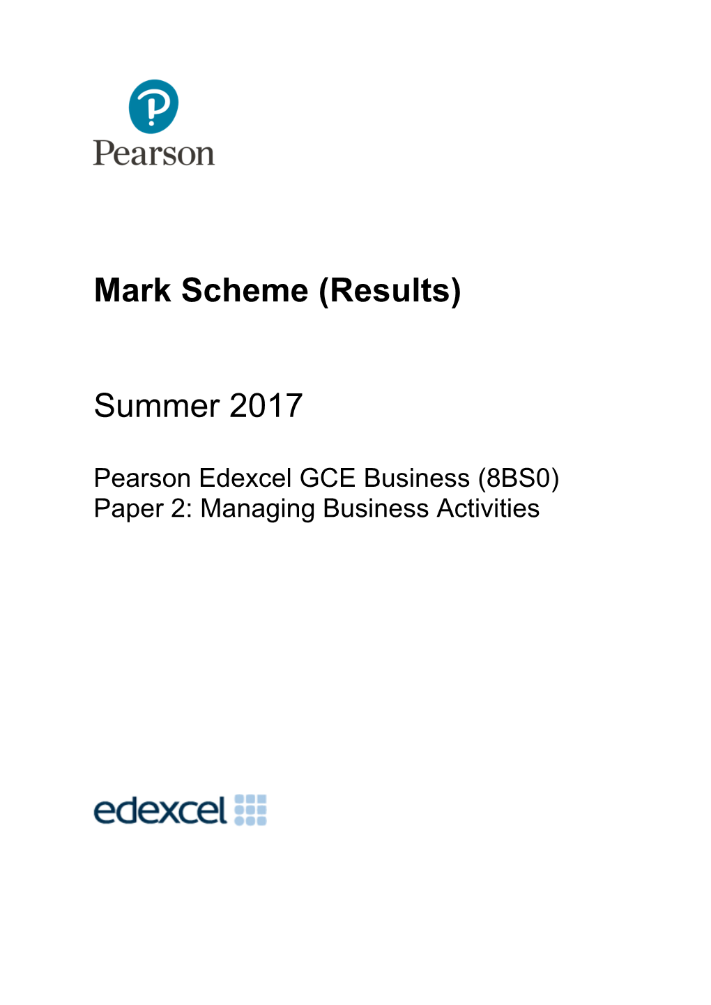 Mark Scheme (Results)