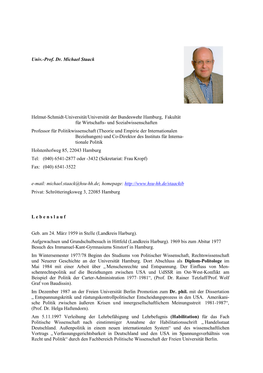 Univ.-Prof. Dr. Michael Staack Helmut-Schmidt-Universität