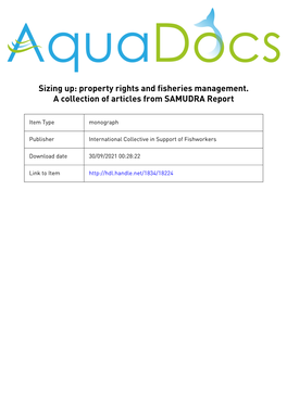 Sizing Up: Property Rights and Fisheries Management