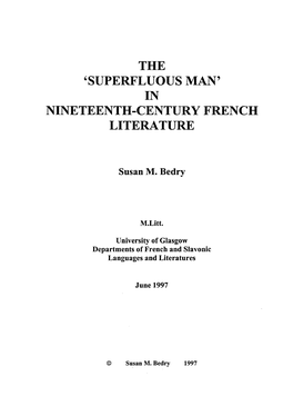 The Superfluous Man' in Nineteenth
