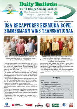 Usa Recaptures Bermuda Bowl