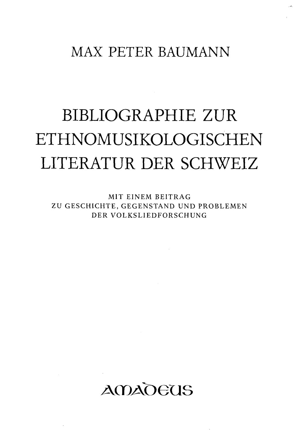 Bibliographie Zur Ethnomusikologischen Literatur Der Schweiz
