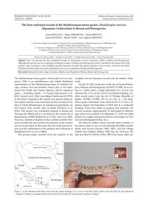 The First Confirmed Records of the Mediterranean House Geckos, Hemidactylus Turcicus (Squamata: Gekkonidae) in Bosnia and Herzegovina