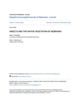 Insects and the Native Vegetation of Nebraska