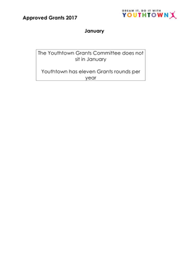Approved Grants 2017 January the Youthtown Grants Committee Does