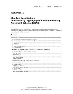 IEEE P1363.3 Standard Specifications for Public Key Cryptography