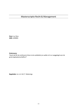 Masterscriptie Recht & Management