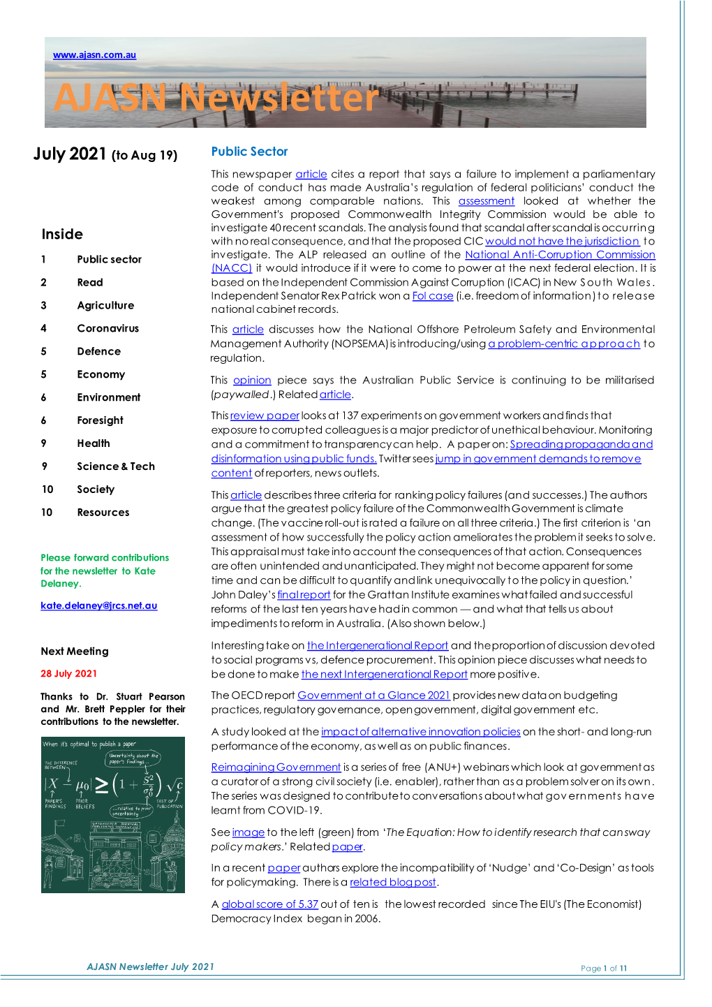 AJASN Newsletter July 2021 Page 1 of 11