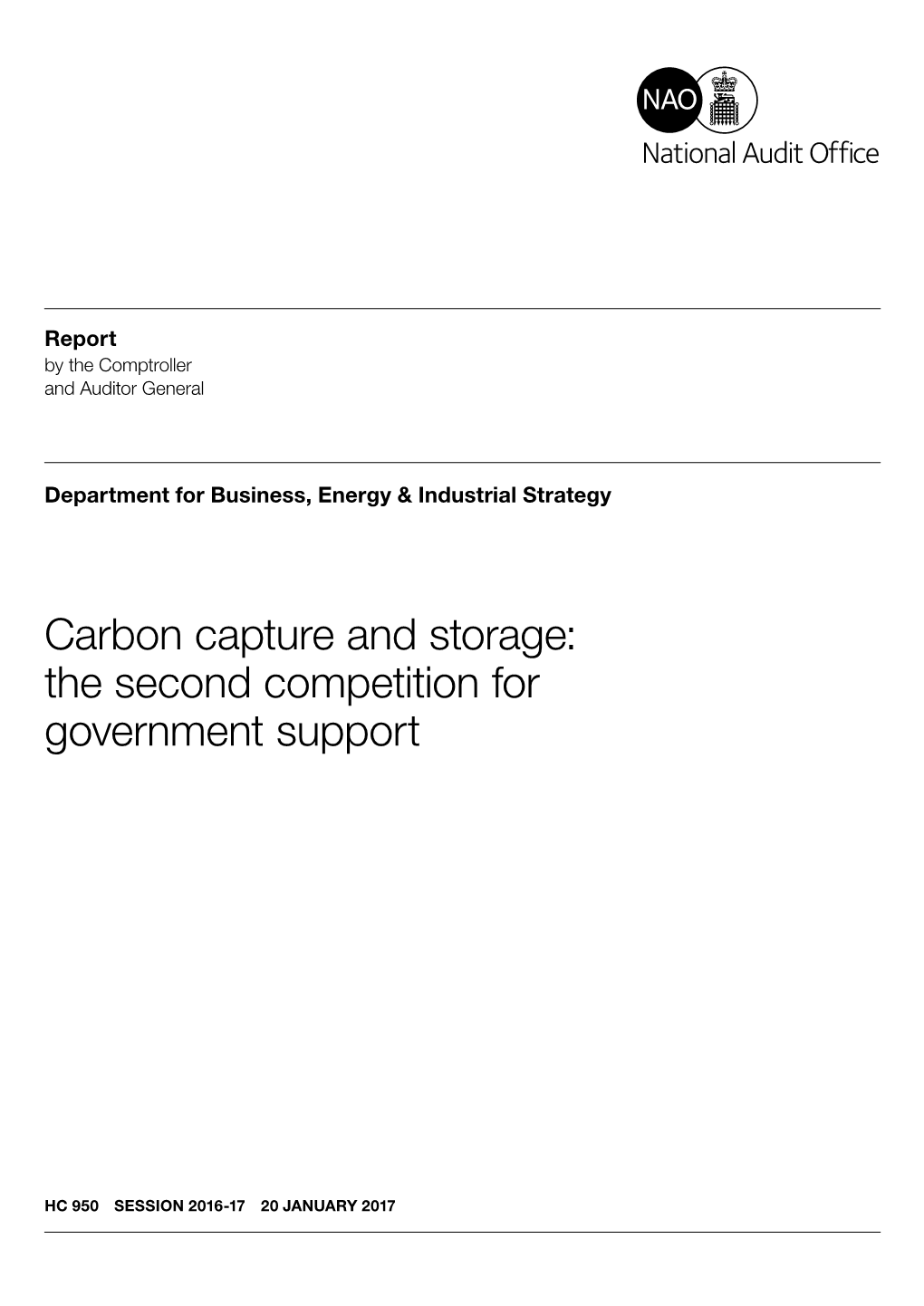 Carbon Capture and Storage the Second Competition for Government DocsLib
