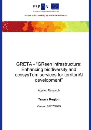GRETA - “Green Infrastructure: Enhancing Biodiversity and Ecosystem Services for Territorial Development”