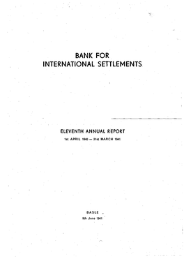 11Th Annual Report of the Bank for International Settlements
