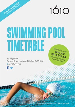 Swimming Pool Timetable