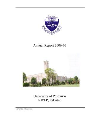 Annual Report 2006-07 University of Peshawar NWFP, Pakistan