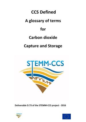 Glossary of Terms for Carbon Dioxide Capture and Storage