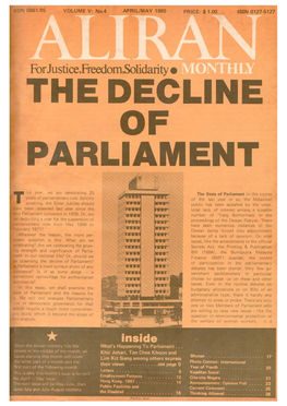 The State of Parliament in the Course Years of Parliamentary Rule