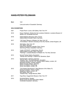 Hans-Peter Feldmann Full