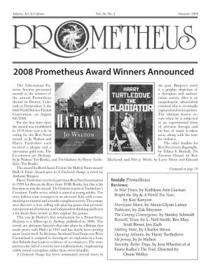 2008 Prometheus Award Winners Announced