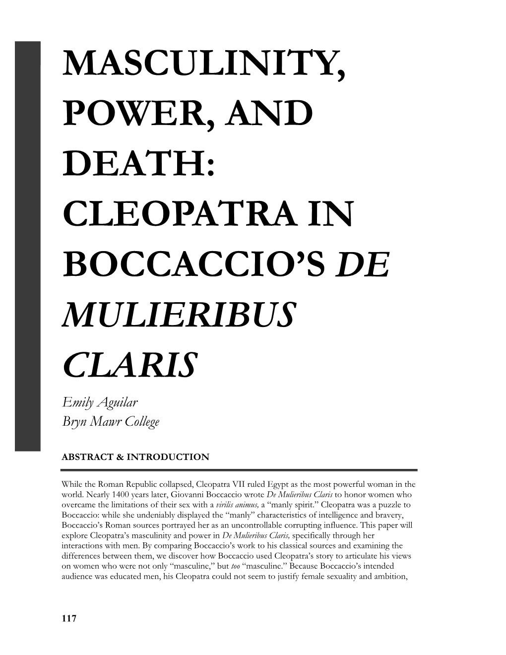Cleopatra in Boccaccio's De Mulieribus Claris