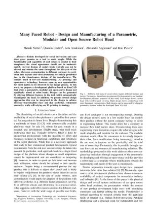 Many Faced Robot - Design and Manufacturing of a Parametric, Modular and Open Source Robot Head
