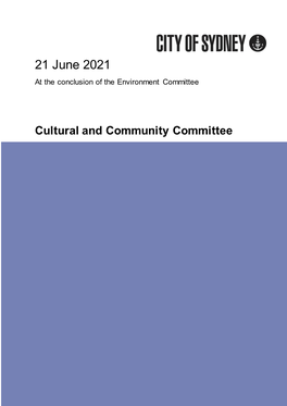 Agenda Document for Cultural and Community Committee, 21/06/2021
