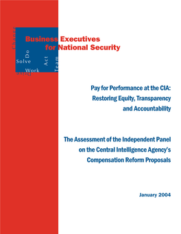 Pay for Performance at the CIA: Restoring Equity, Transparency and Accountability