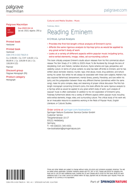 Reading Eminem