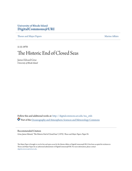 The Historic End of Closed Seas