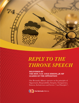 Reply to the Throne Speech