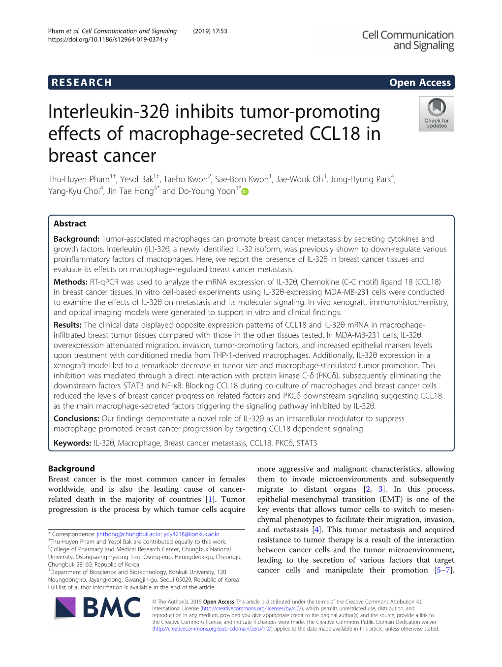Interleukin-32Θ Inhibits Tumor-Promoting Effects Of