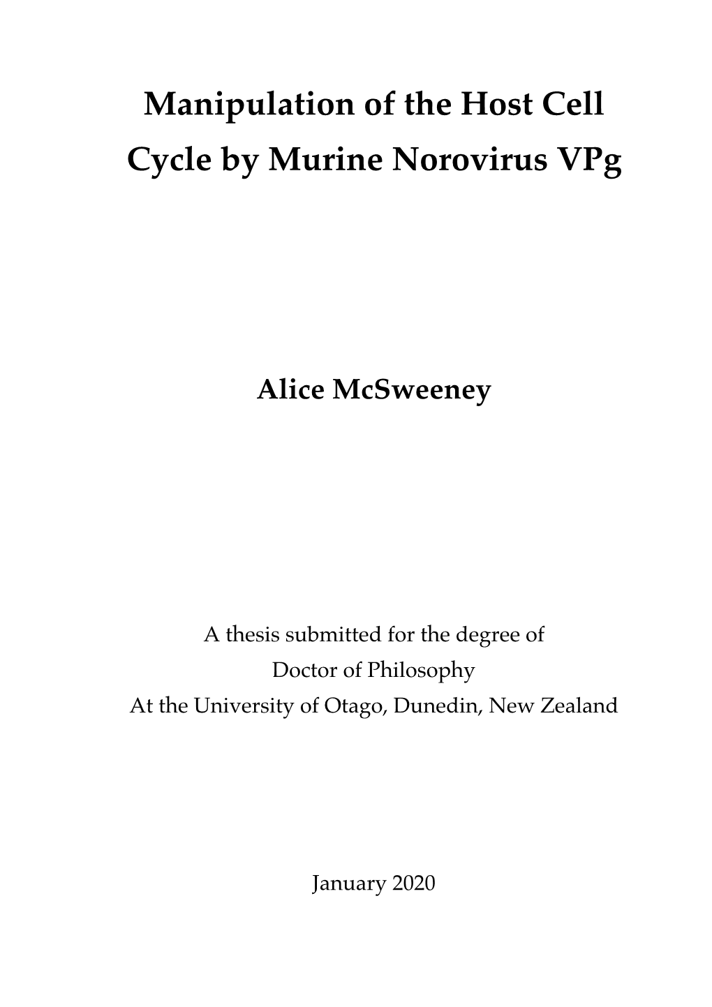 Manipulation of the Host Cell Cycle by Murine Norovirus Vpg