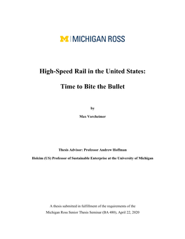 High-Speed Rail in the United States