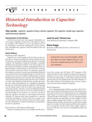 Historical Introduction to Capacitor Technology