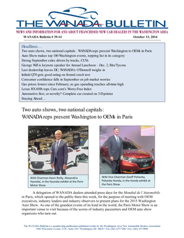 WANADA Reps Present Washington to Oems in Paris