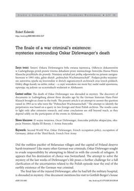 Mysteries Surrounding Oskar Dirlewanger's Death